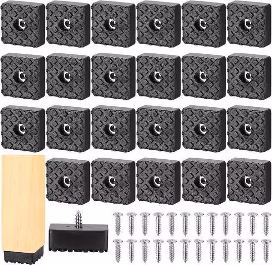 Protezioni antiscivolo per sedie da giardino, gomma nera, 30 x 30 mm