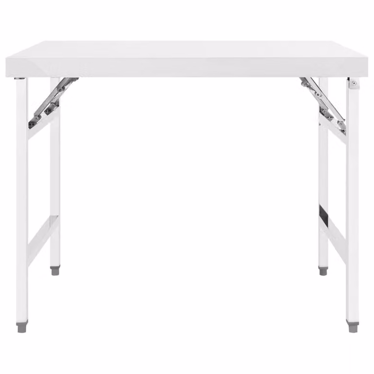 Tavolo da Lavoro Cucina Pieghevole 100x60x80 cm in Acciaio Inox