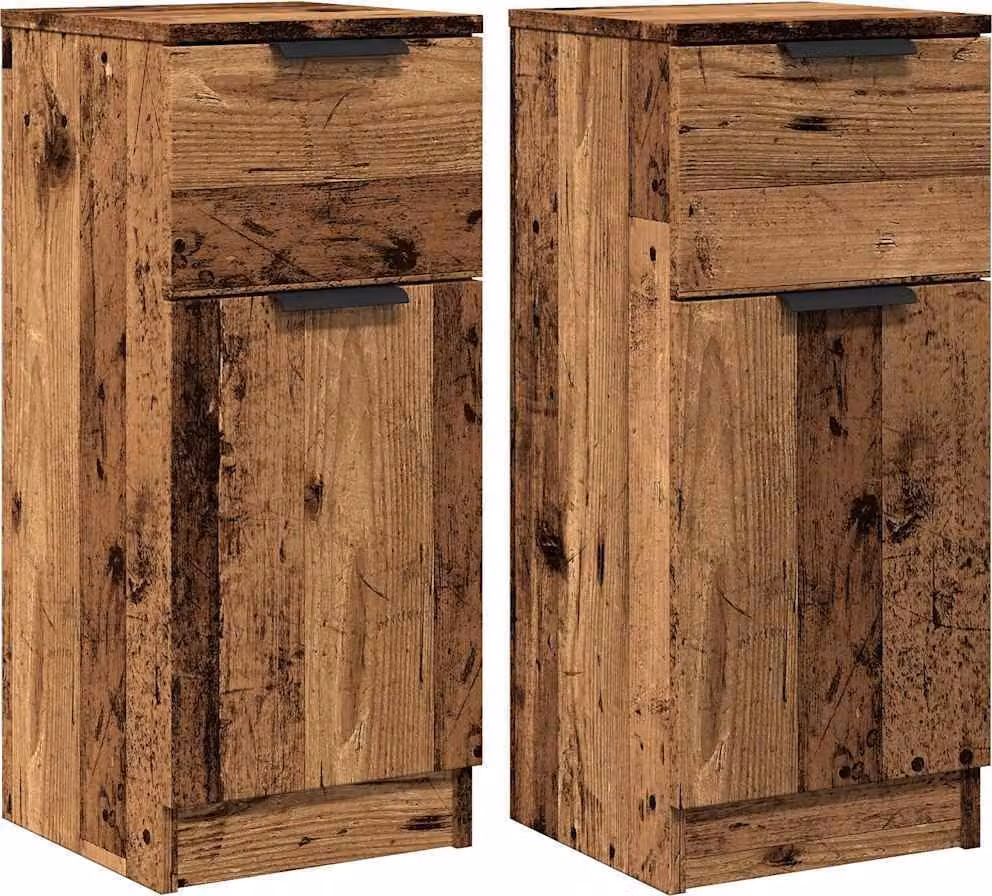 Credenze 2 pz Legno Antico 30x30x70 cm in Legno Multistrato