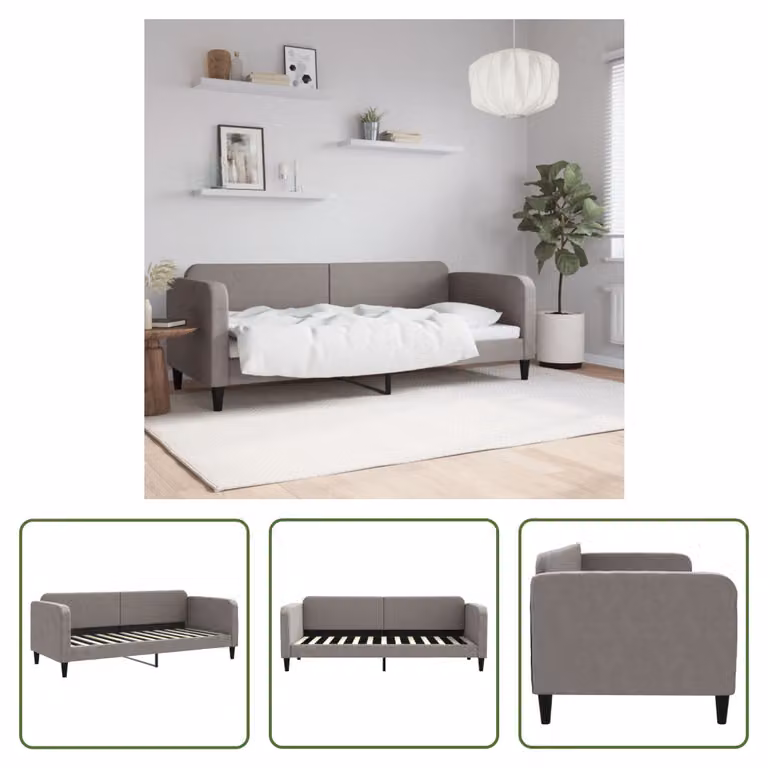 The Living Store Daybed Taupe 80x200 cm in tessuto