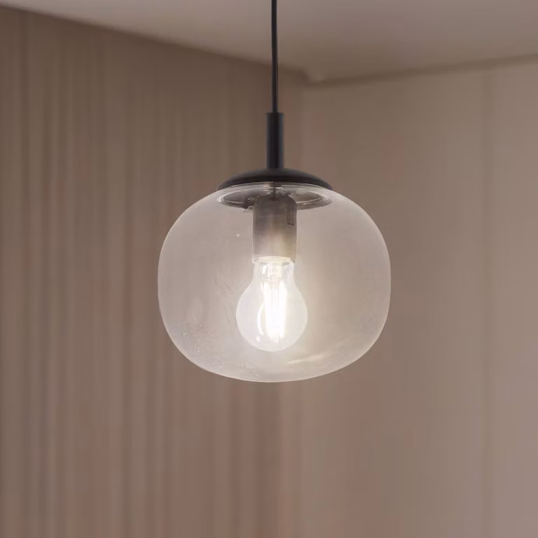 Lampada a sospensione in vetro Vibe TK Lighting, dimmerabile, Chiaro / Trasparente, Soggiorno / Sala da pranzo, Vetro, Moderno, Lampada a sospensione