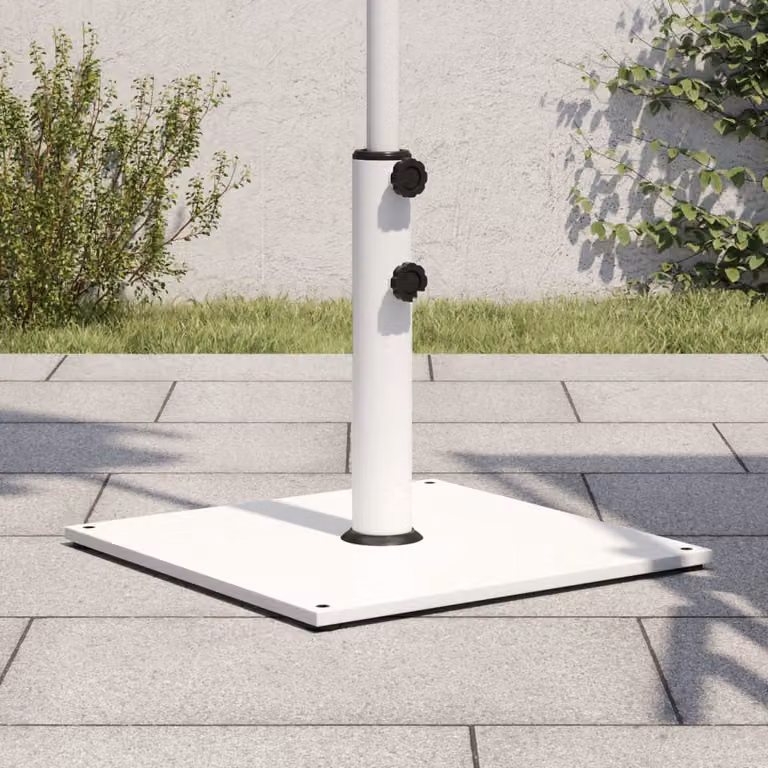 Base per ombrellone vidaXL in acciaio bianco per pali Ø32/38/48 mm, peso 17 kg