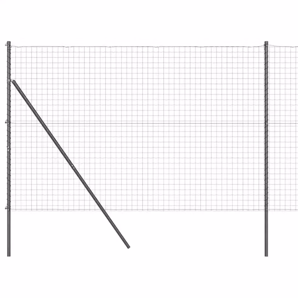 Recinzione in acciaio e PVC rivestito grigio con fissaggio a terra vidaXL, L: 10 m, H: 1,6 m – 2