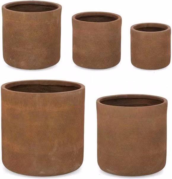 Set 5 Vasi a Cilindro Rigo Rusty