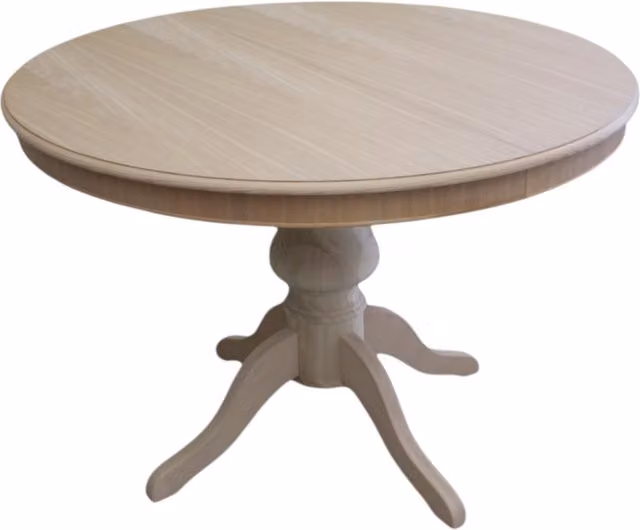 Tavolo rotondo allungabile in legno di pioppo grezzo Mobili 2G Diametro: 120 cm – 1