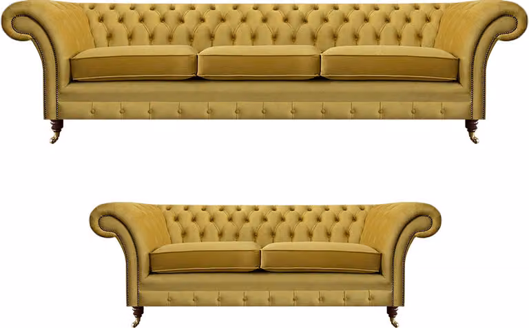 Wohnzimmer Modern Chesterfield Dreisitzer mit Zweisitzer Sofas Sofagarnitur