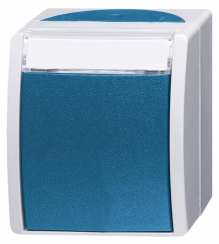 Busch-Jaeger Interruttore di commutazione a superficie, con targhetta 2601/6 WN-53