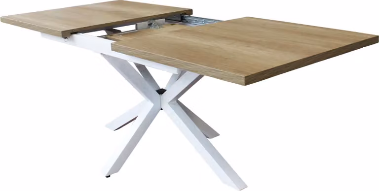 Milani Home - tavolo da pranzo allungabile 160-240 x 90 x 75 cm, marrone e bianco, piano in melaminico