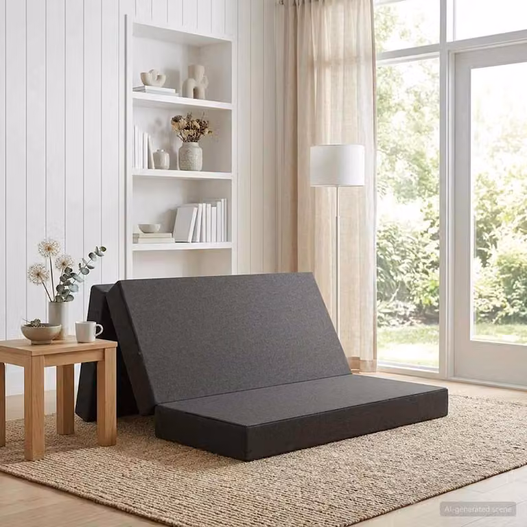 vidaXL Divano Letto Pieghevole Moderno Grigio L: 140 cm, P: 67 cm, H: 45 cm