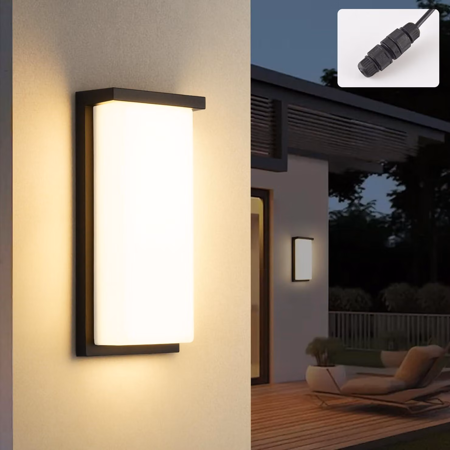 Faretto LED da esterno, 32 W, 3200 lumen, luce bianca fredda, grado di protezione IP66, forma rettangolare, alluminio