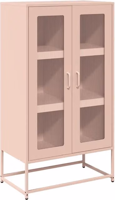 Credenza moderna in metallo rosa per sala da pranzo L: 68 cm, P: 39 cm, H: 123 cm