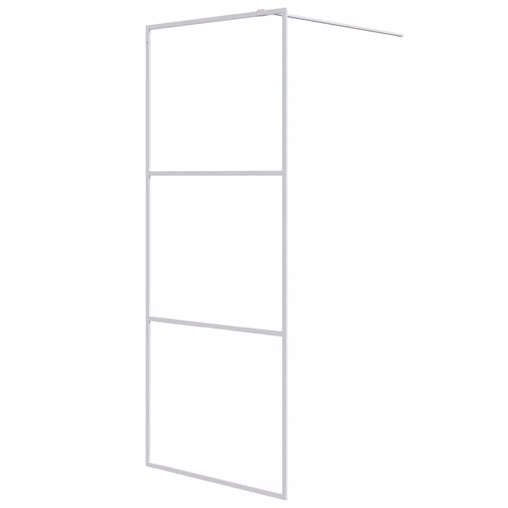 Parete Doccia Walk In vidaXL Bianca con Vetro Trasparente L: 80 cm, H: 195 cm – 2