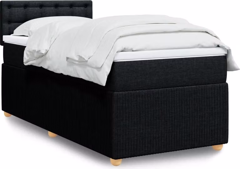Maison Exclusive - Giroletto a Molle con Materasso Nero 90x190 cm in Tessuto