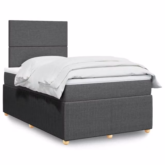 Giroletto a Molle con Materasso Grigio Scuro 120x190cm Tessuto 3294289