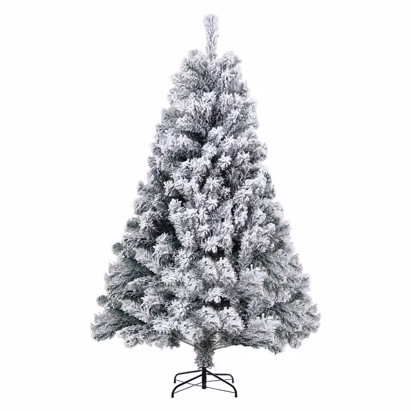 Jopassy 150cm albero di Natale artificiale con fiocchi di neve bianchi abete per decorazioni natalizie, (Ø circa 95 cm) con 550 punte e sistema di piegatura a montaggio rapido