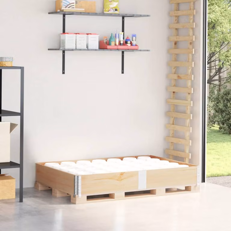 Letto rialzato in legno di vidaXL, colore marrone, L: 150 cm, P: 100 cm, H: 21,5 cm