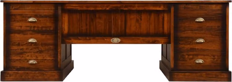 Casa Padrino scrivania in stile vintage marrone 220 x 95 x h. 78,5 cm - Scrivania in legno massello con 12 cassetti - Mobili da ufficio in stile vintage - Mobili da ufficio - Mobili da ufficio in legno massello