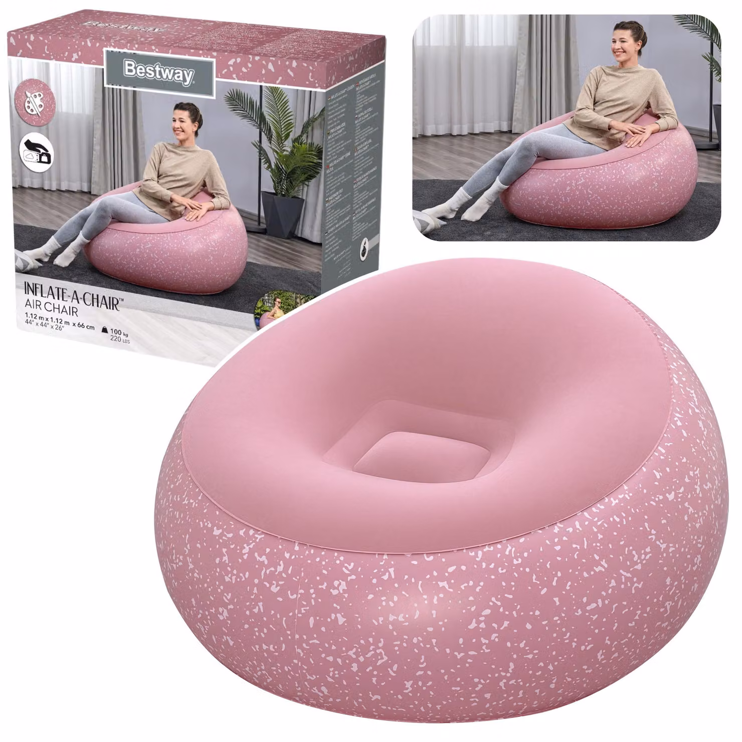 Sedia Gonfiabile Sedile Rosa Gonfia Una Sedia Bestway 75155