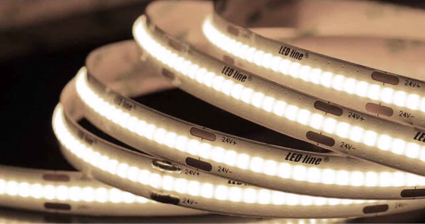 LED-line® 5 metri di striscia LED COB 24V DC 4000K bianco neutro 320SMD 3600 lumen + trasformatore LED 60W alimentatore