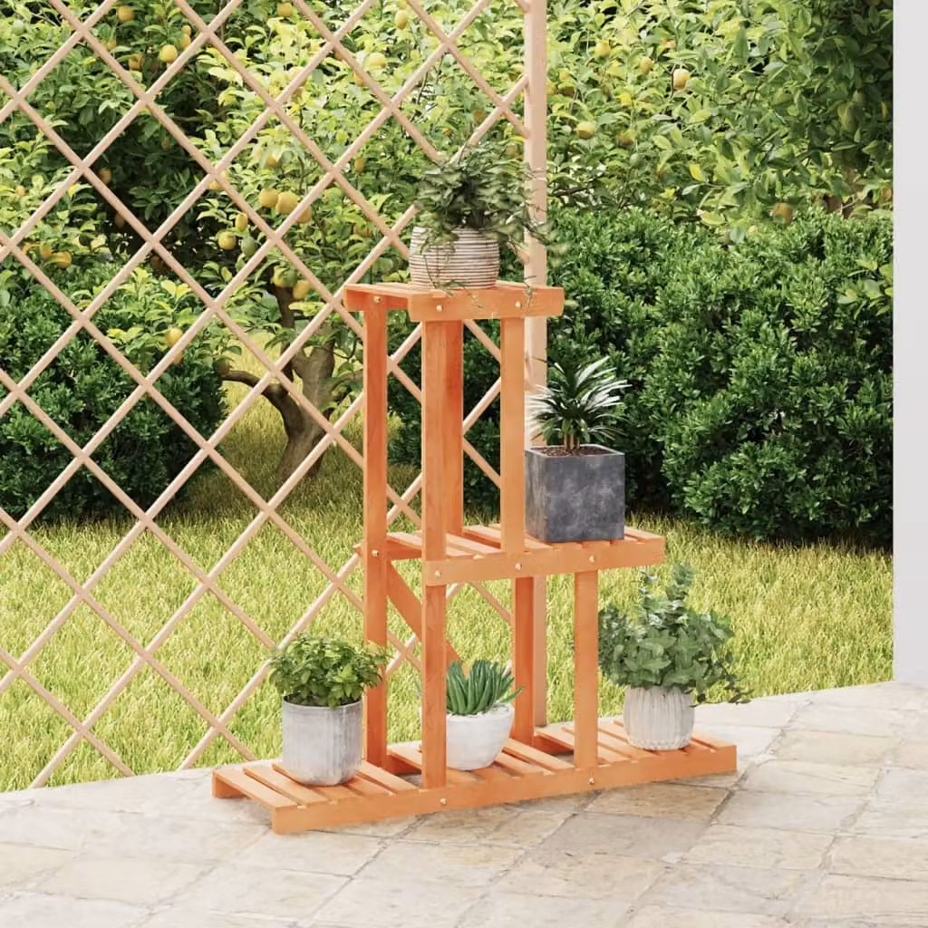 vidaXL Portafiori in Legno Massello di Abete Marrone L: 81 cm, P: 25 cm, H: 75,5 cm