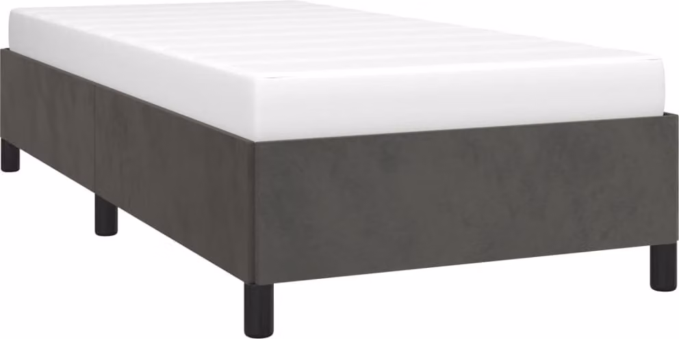 Giroletto senza Materasso Grigio Scuro 80x200 cm Velluto