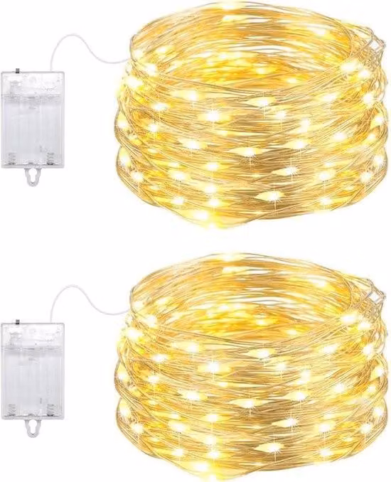 Ghirlanda luminosa a 50 LED bianco caldo, 5 m, argento, per giardino e casa
