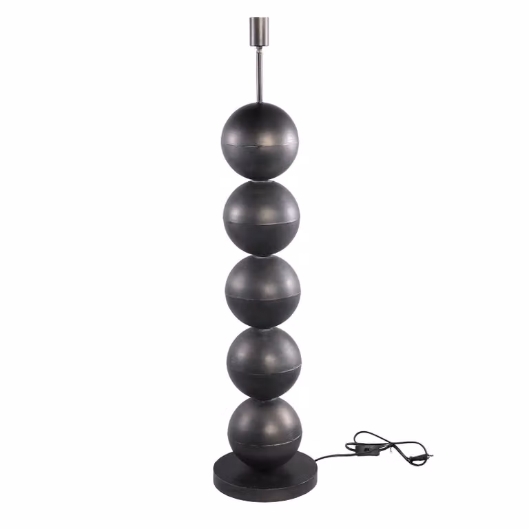 Lampada da terra PTMD Lonza, colore nero - diametro 25 cm, altezza 109 cm