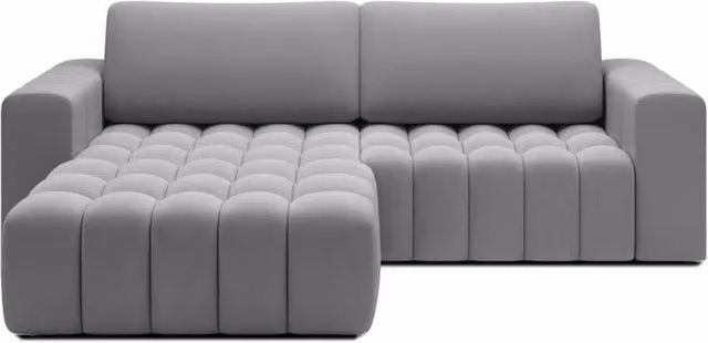 Divano ad angolo convertibile DORY MEUBLORAMA grigio con contenitore e lato sinistro 250 cm – 1