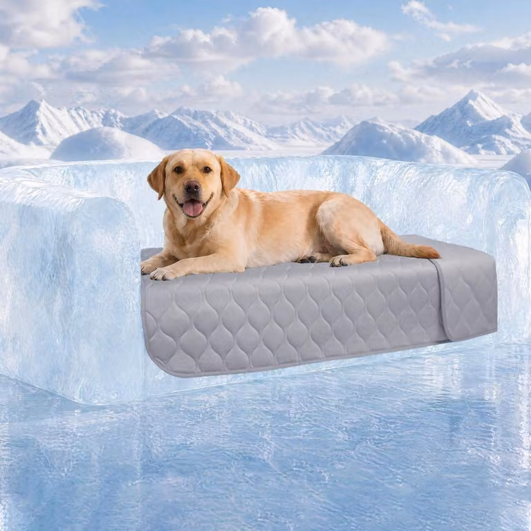 Tappetino refrigerante per cani, autorigenerante, impermeabile, grigio chiaro, 77 x 178 cm