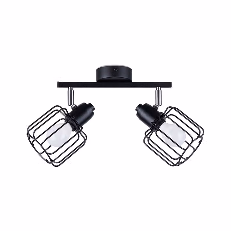 Lampada da soffitto BELUCI 2 nero 2xE14 10W acciaio 19x17x27cm Sollux Lighting