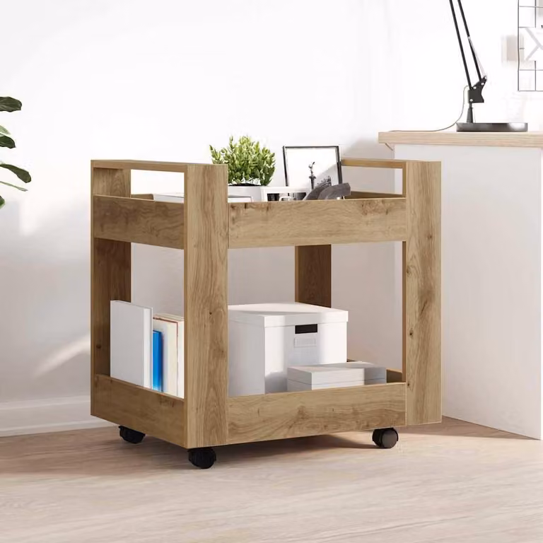 Maison Exclusive - Carrello scrivania Artisan in rovere 60 x 45 x 60 cm Materiale ligneo