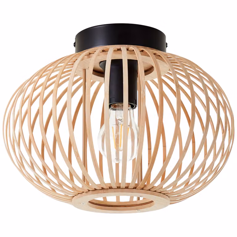 BRILLIANT Lampada da soffitto 30 cm Enca Metallo/Bambù naturale/Nero