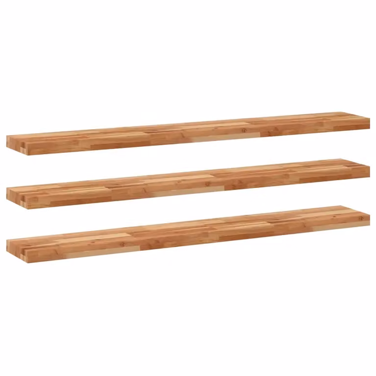 Set di 3 mensole da parete vidaXL in legno di acacia marrone rifinito a olio L: 140 cm, P: 20 cm, H: 4 cm