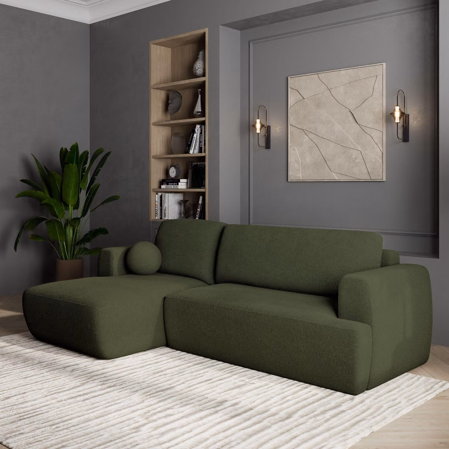 Divano angolare Masseno SENTI N L-S con funzione letto a L, divano con box letto, divano da soggiorno, divano, divano letto, set di divani - verde, ORA O MAI PIÙ 37