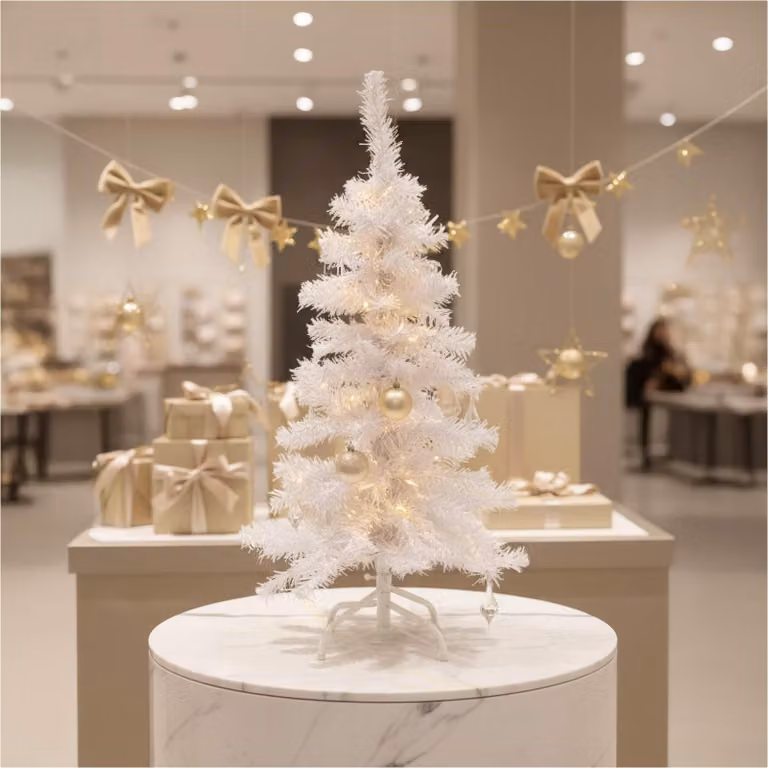 Albero di Natale bianco 90 cm abete artificiale 100 rami