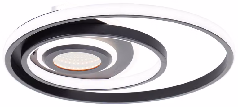 Plafoniera LED brillante Opame Plafoniera LED, 42 cm, 4400 lm, dimmerabile, 3000-6500 K, metallo, nero