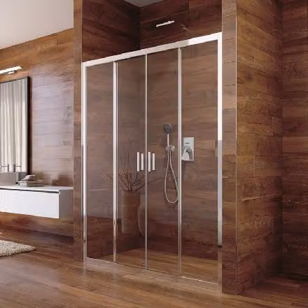 Mereo Lima - Porta doccia a quattro ante, 1500x1900 mm, cromo/vetro trasparente CK80453K