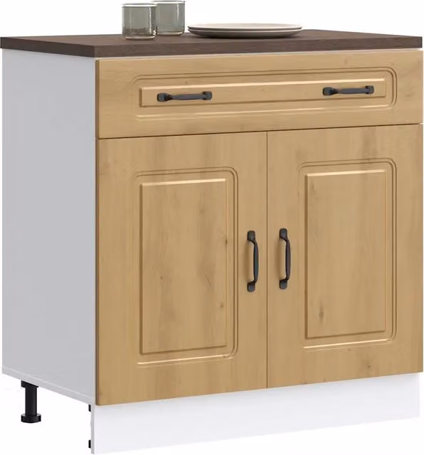 Base da cucina vidaXL marrone in legno con ante a battente