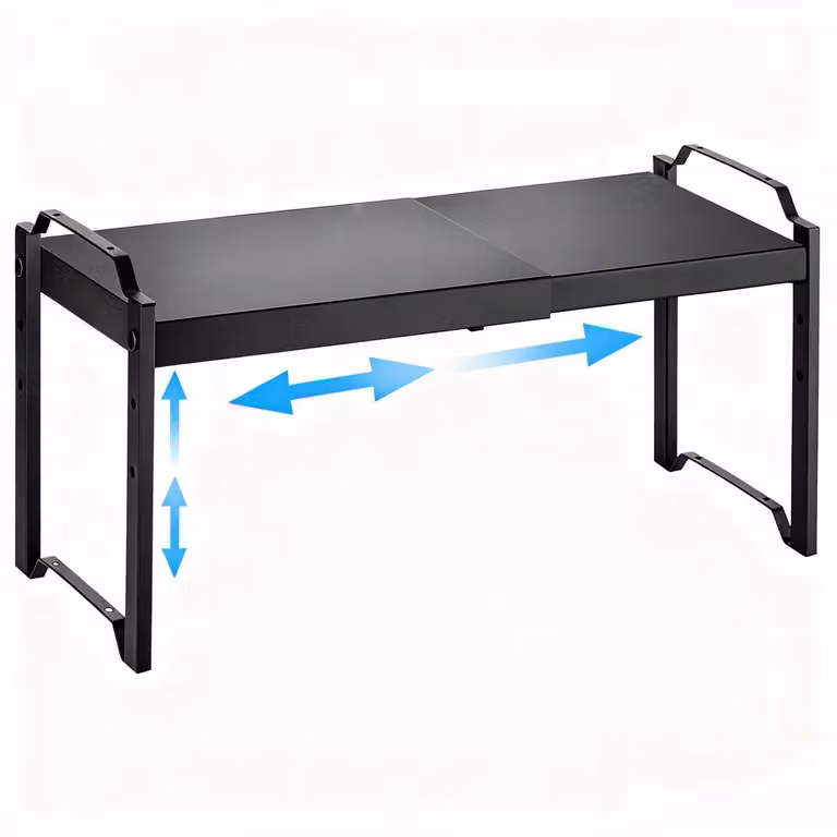 Scaffale portaspezie da cucina - Estraibile - Metallo - Nero - Per cucina e bagno