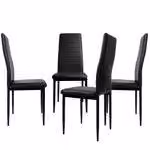 Set di sedie da pranzo, disponibili in confezioni da 2, 4, 6 o 8 pezzi. Sedie per cucina e soggiorno, rivestite in ecopelle, colore: nero; confezione: 4 pezzi