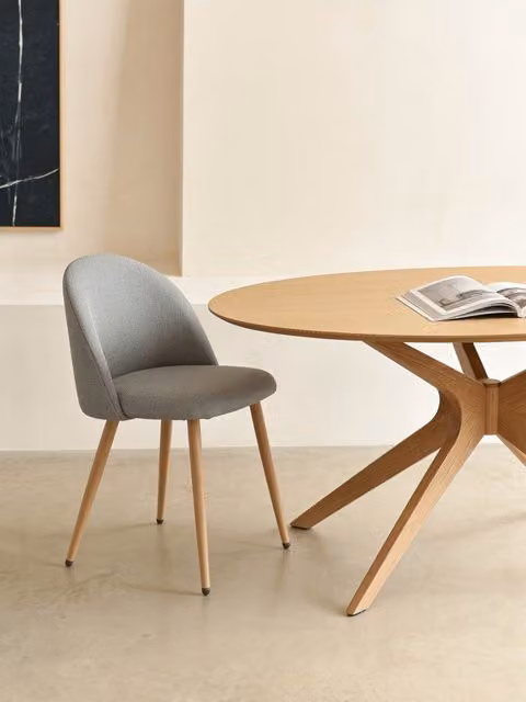 Sedia imbottita Brila grigia Kenay Home per sala da pranzo moderna