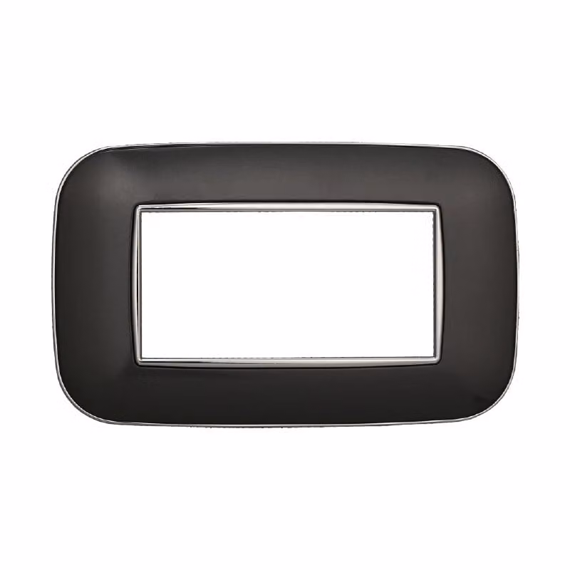 Placca compatibile Bticino Axolute 4 moduli plastica colore acciaio scuro Orbis serie Moon Ettroit AN91407