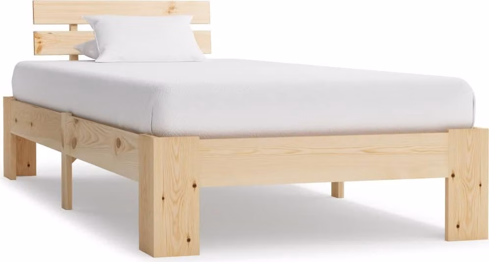 vidaXL Letto in legno massiccio di pino 100x200 cm - Struttura letto - Cornici letto - Struttura letto - Letto