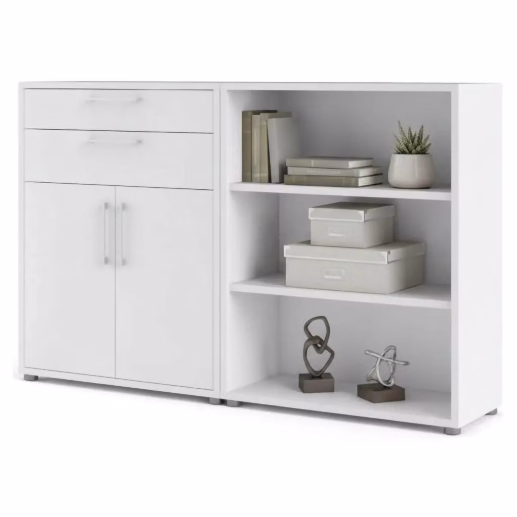 Credenza Albinea DMORA, Buffet e Madia da Soggiorno o Cucina, Bianco Opaco, L: 178 cm, P: 40 cm, H: 113 cm – 2