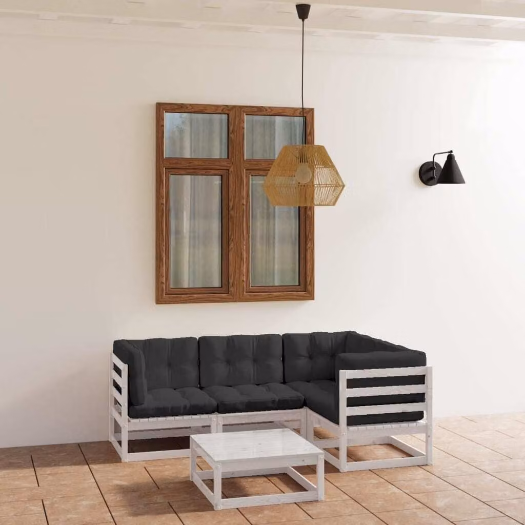 Maison Exclusive - Set Divani da Giardino 5 pz con Cuscini Legno Massello di Pino