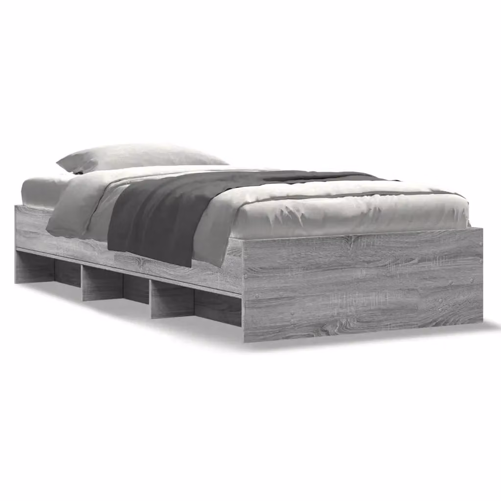 vidaXL Giroletto Moderno Grigio in Legno Multistrato con Doghe Rigide L: 193 cm, P: 78 cm, H: 35 cm – 2