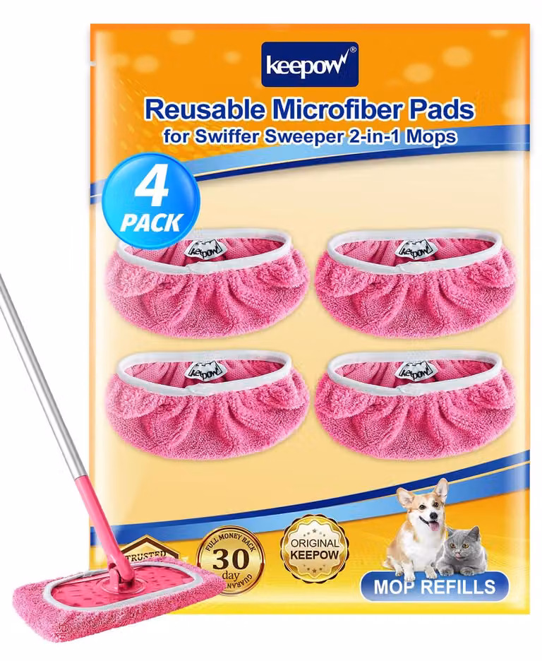 Panni in microfibra lavabili per Swiffer, confezione da 4, colore rosa