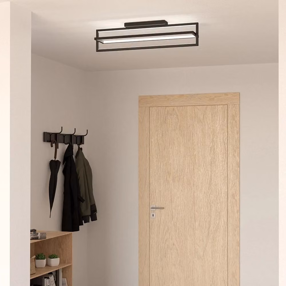 Plafoniera Moderna Eglo Siberia Led in Acciaio Nero con Lampadina Inclusa – 2