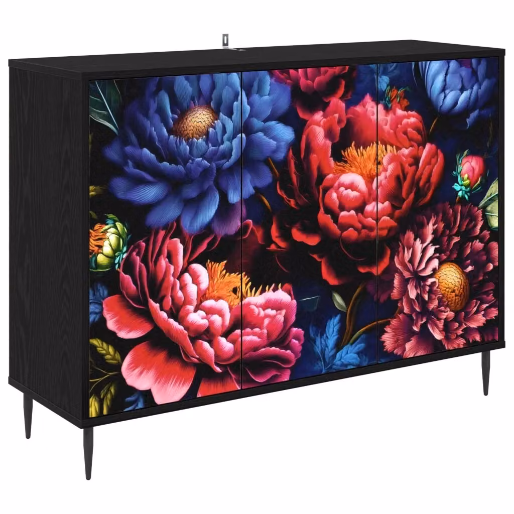 Credenza moderna KIEL vidaXL colore nero in legno MDF L: 102 cm, P: 33 cm, H: 76 cm – 2