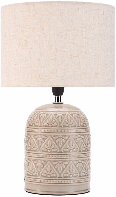Lampada da tavolo Unyqoos® in stile bohémien: base in Vetroceramica artigianale, paralume in tessuto, attacco E14, massimo 20 W, lampada decorativa per soggiorno e camera da letto